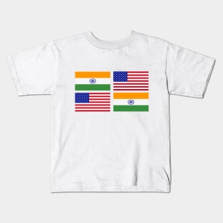 The American and India Flag x2 Kids T-Shirt